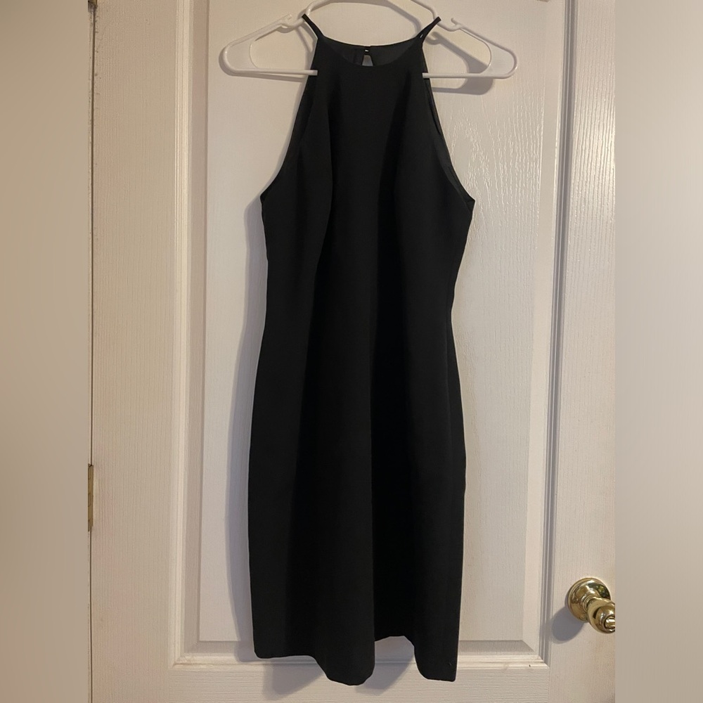 Vintage Laundry By Shelli Segal Black Open Back Sheath Dress 6 Party‎ Cocktail